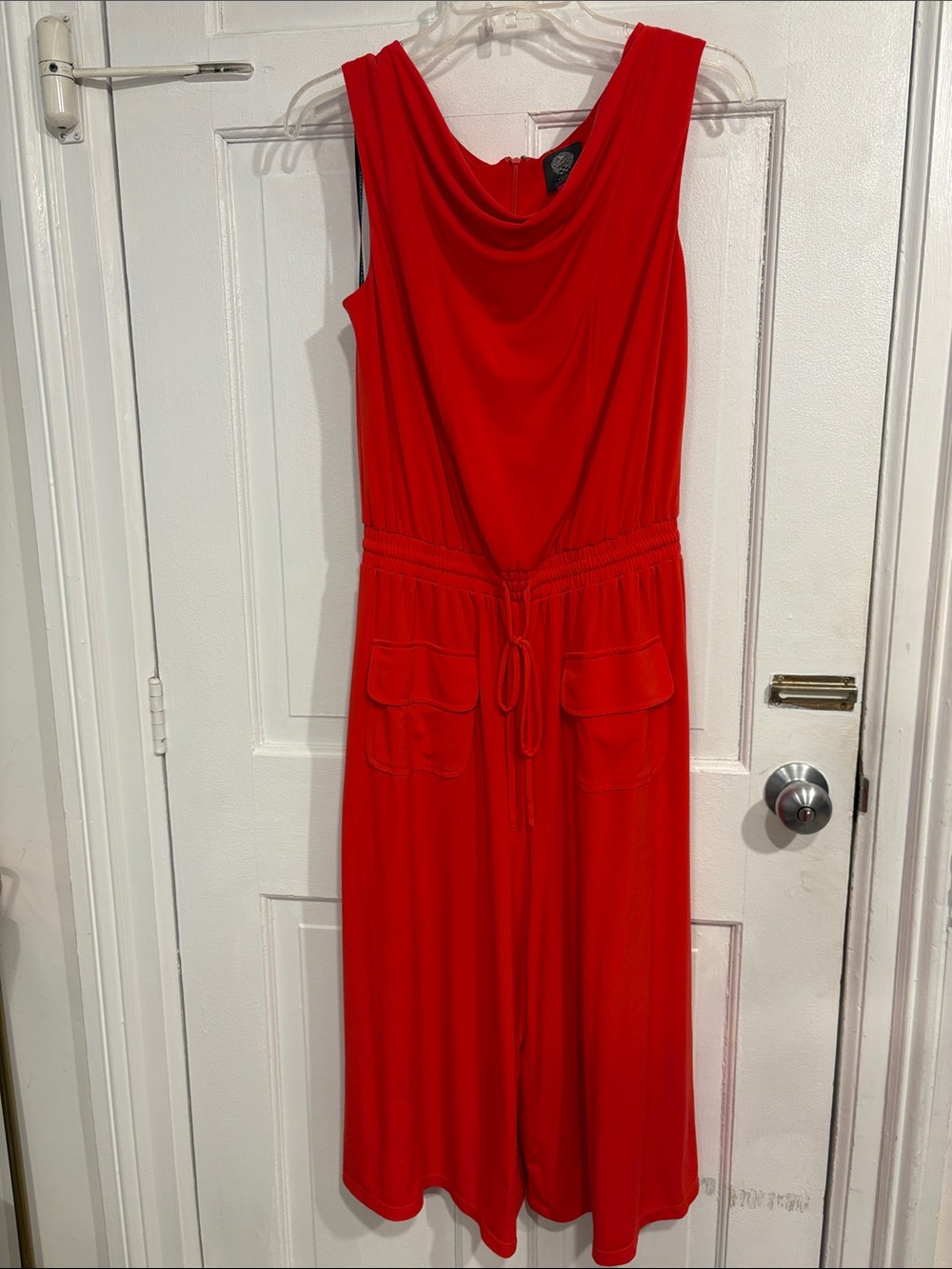 Vince Camuto burnt orange Sleeveless Jumpsuit with Drawstring Waist